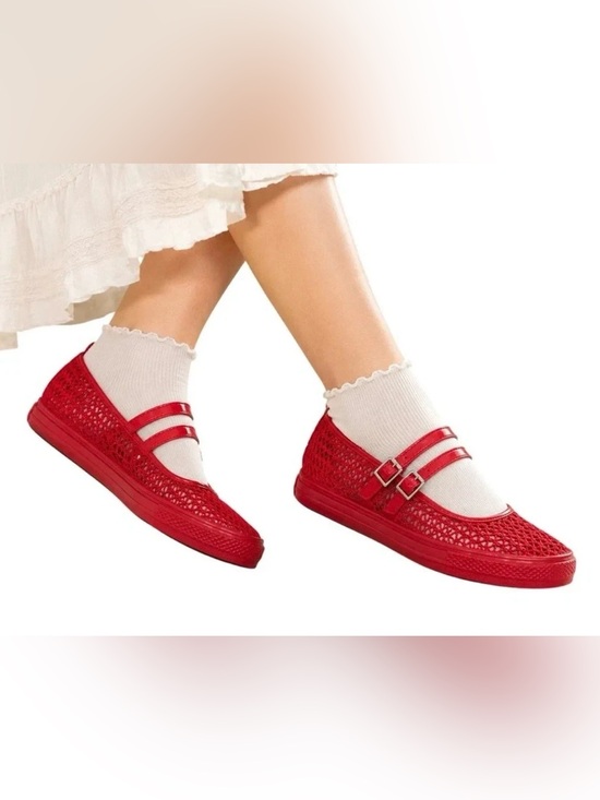 Converse Shoes - Converse Chuck Taylor All Star Dainty Mary Jane Knit shoes red
